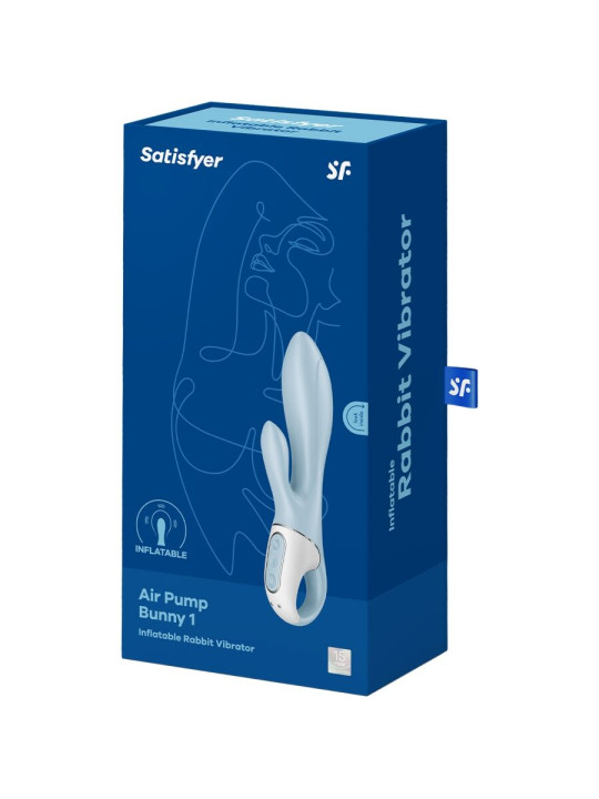 SATISFYER VIBRADOR RABBIT INFLABLE AZUL PUNTO G CLITORIS DE LA MARCA SATISFYER VIBRATOR