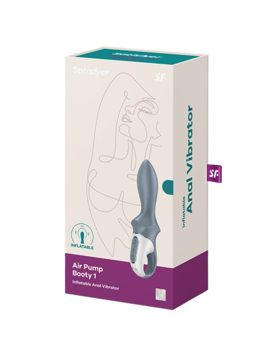 SATISFYER AIR PUMP BOOTY 1 VIBRADOR ANAL INFLABLE GRIS DE LA MARCA SATISFYER VIBRATOR