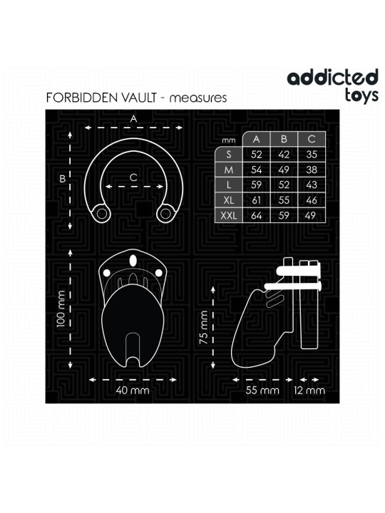 JAULA DE CASTIDAD PENIANA BDSM 10 CM LOCKED FORBIDDEN VAULT DE LA MARCA ADDICTED TOYS LOCKED