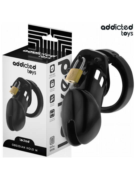 JAULA DE PENE BDSM TALLA M LOCKED OBSIDIAN HOLD DE LA MARCA ADDICTED TOYS LOCKED
