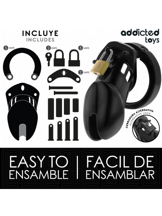 JAULA DE PENE BDSM TALLA M LOCKED OBSIDIAN HOLD DE LA MARCA ADDICTED TOYS LOCKED