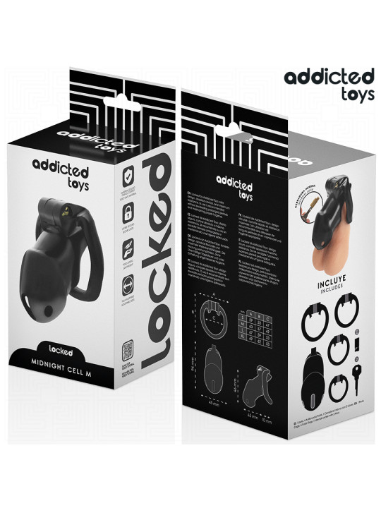 JAULA DE CASTIDAD M BDSM ADDICTED TOYS LOCKED MIDNIGHT CELL DE LA MARCA ADDICTED TOYS LOCKED