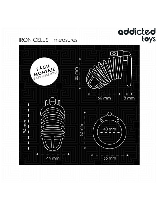 JAULA PENE METAL LOCKED IRON CELL ADDICTED TOYS TALLA S DE LA MARCA ADDICTED TOYS LOCKED