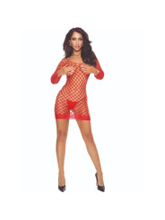 BODYSTOCKING REJILLA ROJO PASSION LENCERÍA SEXY DE LA MARCA PASSION WOMAN BODYSTOCKINGS