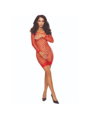 BODYSTOCKING REJILLA ROJO PASSION LENCERÍA SEXY DE LA MARCA PASSION WOMAN BODYSTOCKINGS