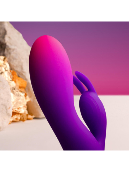 VIBRADOR RABBIT DUAL MOTOR 10 MODOS SILICONA SUAVE MORADO DE LA MARCA ROCKS-OFF