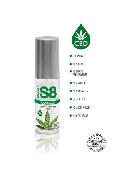 LUBRICANTE HÍBRIDO CANNABIS EFECTO CALOR STIMUL8 50ML DE LA MARCA STIMUL8