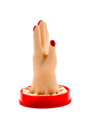 PRESERVATIVO DECORADO A MANO PALMA DE LA MANO MODELO 1 DE LA MARCA CONDOMERIE