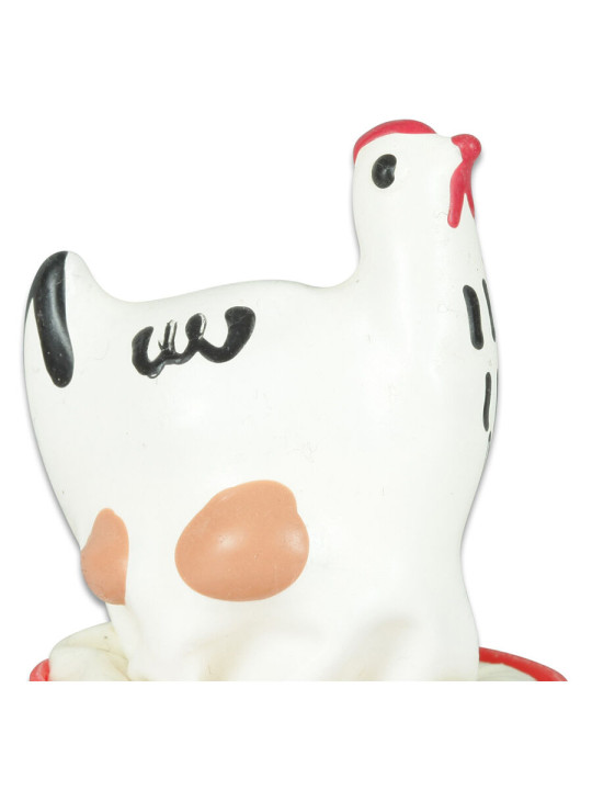 PRESERVATIVO DECORADO A MANO DISEÑO POLLO BLANCO ÚNICO DE LA MARCA CONDOMERIE