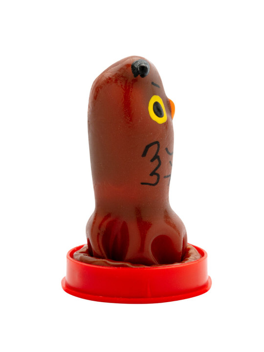 PRESERVATIVO BÚHO DECORADO A MANO - CONDOMERIE DE LA MARCA CONDOMERIE