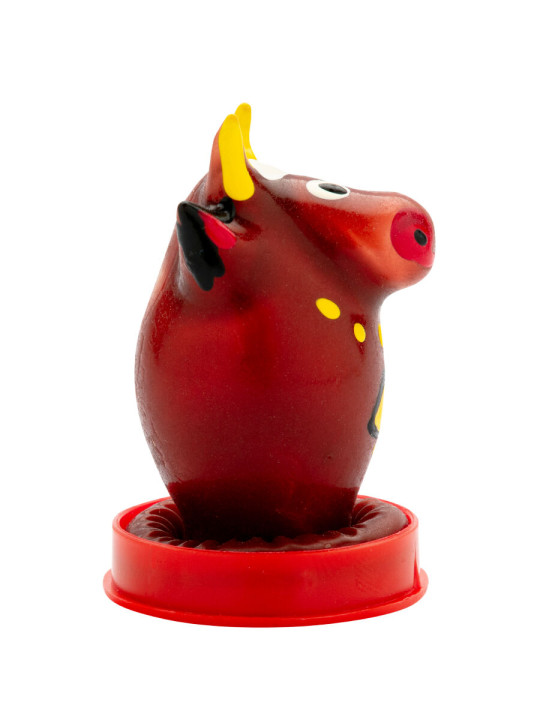 PRESERVATIVO DECORATIVO TORO PINTADO A MANO ÚNICO DE LA MARCA CONDOMERIE