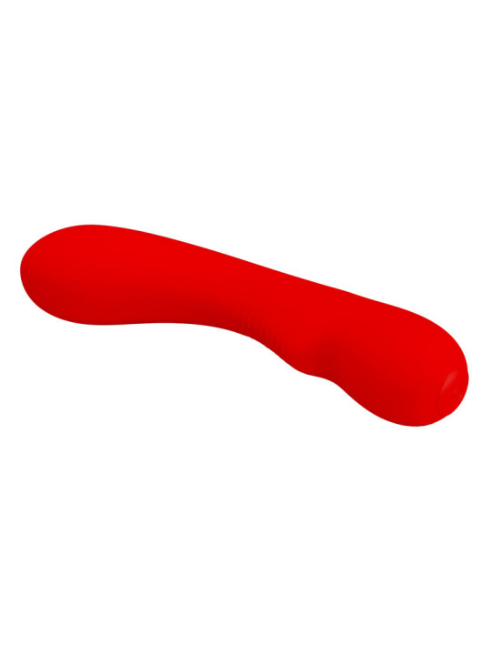 VIBRADOR RECARGABLE 12 MODOS SILICONA SUAVE ROJO DE LA MARCA PRETTY LOVE SMART