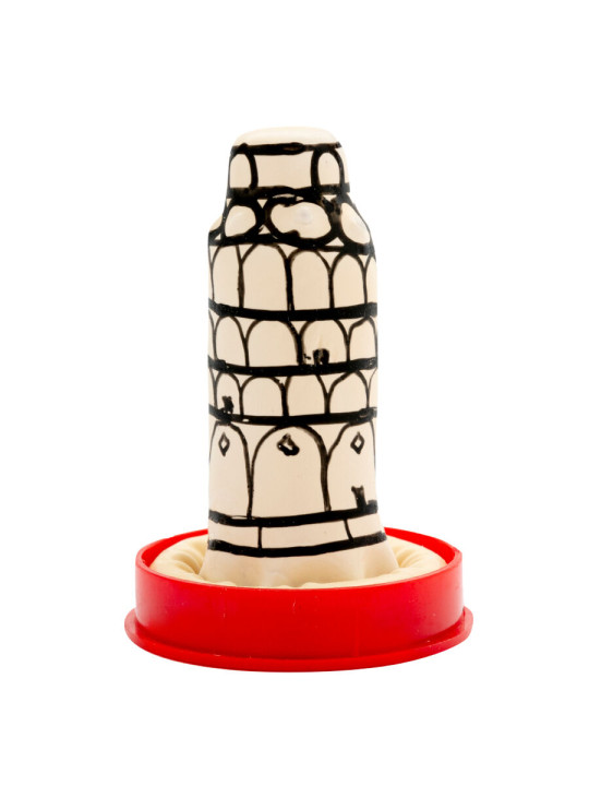PRESERVATIVO DECORATIVO TORRE PISA PINTADO MANO DE LA MARCA CONDOMERIE