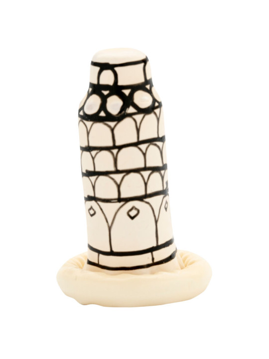 PRESERVATIVO DECORATIVO TORRE PISA PINTADO MANO DE LA MARCA CONDOMERIE