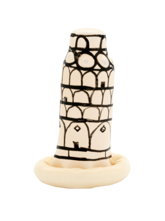 PRESERVATIVO DECORATIVO TORRE PISA PINTADO MANO DE LA MARCA CONDOMERIE