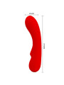 VIBRADOR RECARGABLE 12 MODOS SILICONA SUAVE ROJO DE LA MARCA PRETTY LOVE SMART