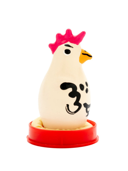 PRESERVATIVO DECORATIVO GALLO ENGREÍDO PINTADO A MANO DE LA MARCA CONDOMERIE