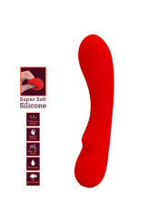VIBRADOR RECARGABLE 12 MODOS SILICONA SUAVE ROJO DE LA MARCA PRETTY LOVE SMART