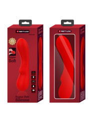 VIBRADOR RECARGABLE 12 MODOS SILICONA SUAVE ROJO DE LA MARCA PRETTY LOVE SMART