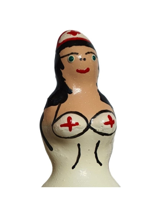 PRESERVATIVO ENFERMERA NEGRO DISEÑO PINTADO A MANO LÁTEX DE LA MARCA CONDOMERIE