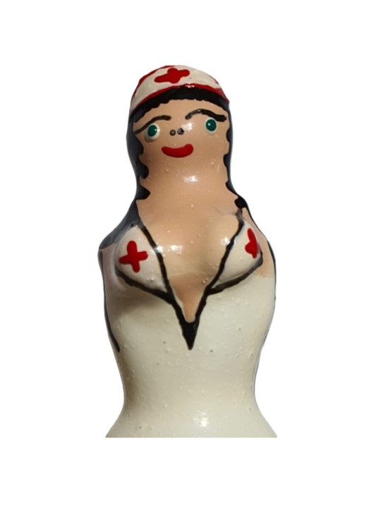 PRESERVATIVO ENFERMERA RUBIA PINTADO A MANO DECORATIVO DE LA MARCA CONDOMERIE