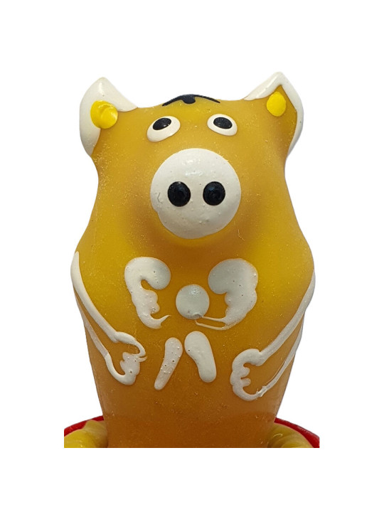 PRESERVATIVO DECORATIVO CERDO AMARILLO PINTADO A MANO DE LA MARCA CONDOMERIE