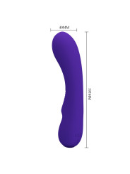 VIBRADOR RECARGABLE PRESCOTT 12 MODOS SILICONA SUAVE LILA DE LA MARCA PRETTY LOVE SMART