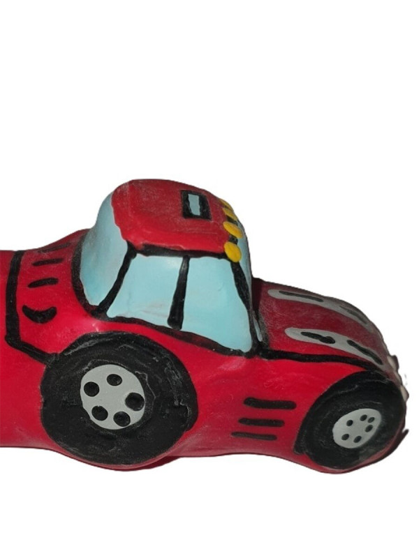 PRESERVATIVO XL TRACTOR ROJO PINTADO A MANO LÁTEX NATURAL DE LA MARCA CONDOMERIE