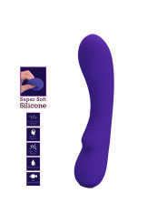 VIBRADOR RECARGABLE PRESCOTT 12 MODOS SILICONA SUAVE LILA DE LA MARCA PRETTY LOVE SMART