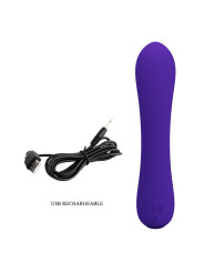 VIBRADOR RECARGABLE PRESCOTT 12 MODOS SILICONA SUAVE LILA DE LA MARCA PRETTY LOVE SMART