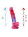 DILDO REALISTICO ROSA 7" BRILLO OSCURIDAD SILICONA PREMIUM DE LA MARCA SILEXD
