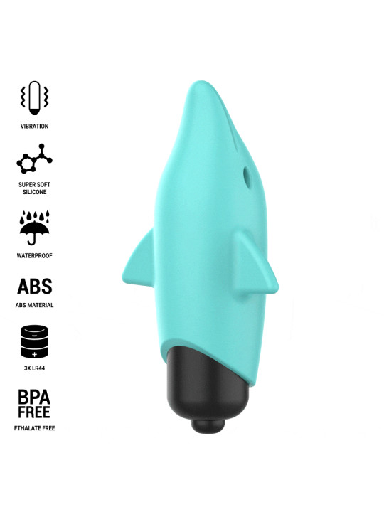 VIBRADOR DELFÍN AZUL INTENSO 8CM ESTIMULACIÓN PRECISA DE LA MARCA INTENSE FUN