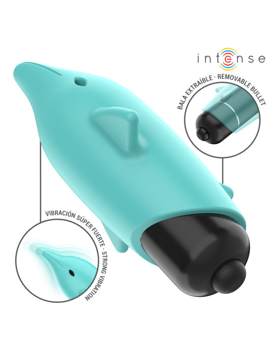VIBRADOR DELFÍN AZUL INTENSO 8CM ESTIMULACIÓN PRECISA DE LA MARCA INTENSE FUN