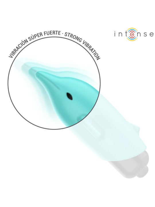VIBRADOR DELFÍN AZUL INTENSO 8CM ESTIMULACIÓN PRECISA DE LA MARCA INTENSE FUN