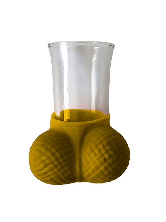 VASO CHUPITOS DORADO DIABLO PICANTE METAL LÚCIDO DE LA MARCA DIABLO PICANTE