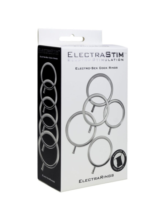 ELECTRARINGS ANILLOS ELECTROESTIMULACIÓN PENE PACK 5 DE LA MARCA ELECTRASTIM
