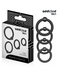 SET 4 ANILLOS SILICONA PRESIÓN ERÉCTIL ADDICTED TOYS DE LA MARCA ADDICTED TOYS