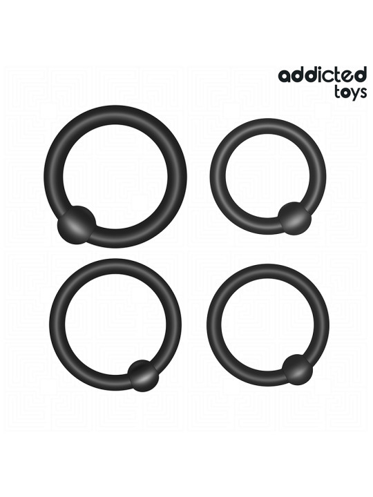 SET 4 ANILLOS SILICONA PRESIÓN ERÉCTIL ADDICTED TOYS DE LA MARCA ADDICTED TOYS
