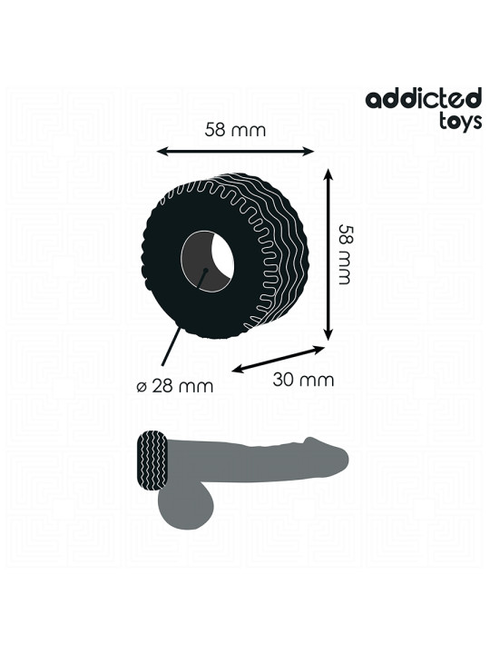 ANILLO PENE EXTRA GRUESO 30MM CONTROL ERECCIÓN ADDICTED TOYS DE LA MARCA ADDICTED TOYS