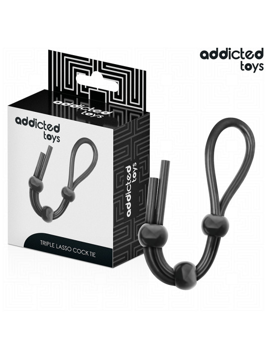 LAZO TRIPLE SILICONA SUJECIÓN PENE ESTIMULACIÓN ERECCIÓN DE LA MARCA ADDICTED TOYS