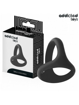 ANILLO TRIPLE PENE ERECCIÓN INTENSA DURADERA ESTIMULACIÓN DE LA MARCA ADDICTED TOYS