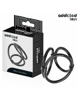 ANILLO TRIPLE PENE PROLONGADOR ERECCIÓN ADDICTED TOYS DE LA MARCA ADDICTED TOYS