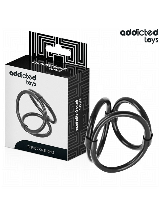 ANILLO TRIPLE PENE PROLONGADOR ERECCIÓN ADDICTED TOYS DE LA MARCA ADDICTED TOYS