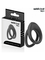 ANILLO DOBLE TEXTURIZADO PENE ESTIMULACIÓN ERECCIÓN PLACER DE LA MARCA ADDICTED TOYS
