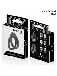 ANILLO DOBLE TEXTURIZADO PENE ESTIMULACIÓN ERECCIÓN PLACER DE LA MARCA ADDICTED TOYS