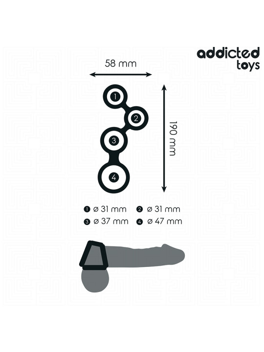 ANILLO PENE TESTÍCULOS CON DIVISORES ADDICTED TOYS DE LA MARCA ADDICTED TOYS