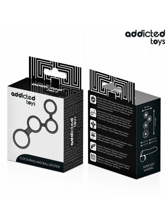 ANILLO PENE TESTÍCULOS CON DIVISORES ADDICTED TOYS DE LA MARCA ADDICTED TOYS