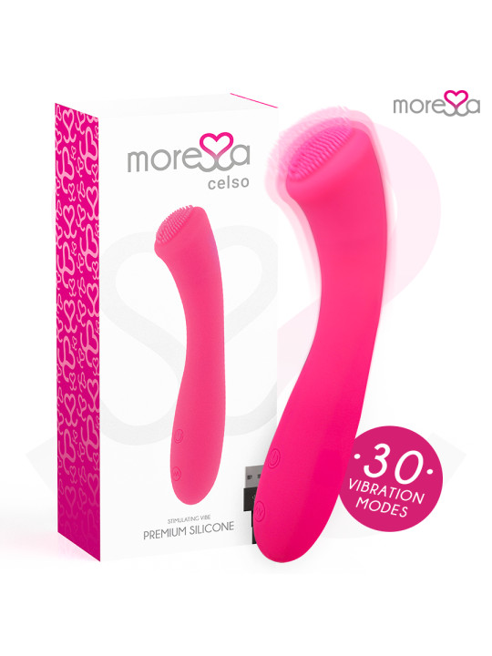 VIBRADOR CELSO SILICONA RECARGABLE 30 MODOS USB DE LA MARCA MORESSA