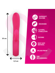 VIBRADOR DUSTIN SILICONA RECARGABLE CON SUCCIÓN CLITORAL DE LA MARCA MORESSA