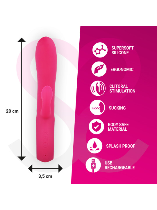 VIBRADOR DUSTIN SILICONA RECARGABLE CON SUCCIÓN CLITORAL DE LA MARCA MORESSA